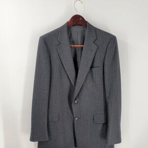 Harris‎ & Frank Notched Lapel 2-Button Front Wool Blazer Gray Pinstripe 42L